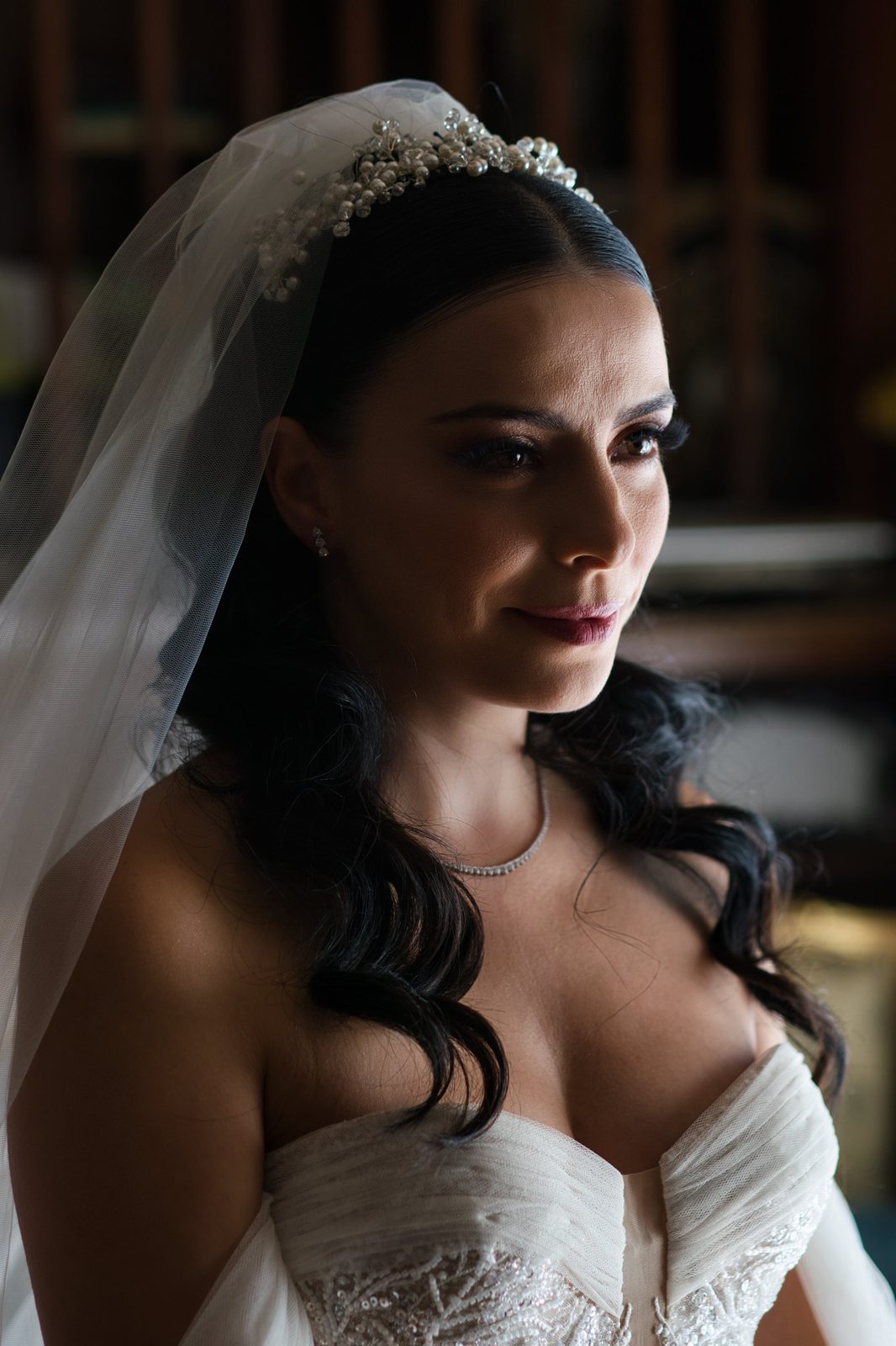 Bridal portrait in window light